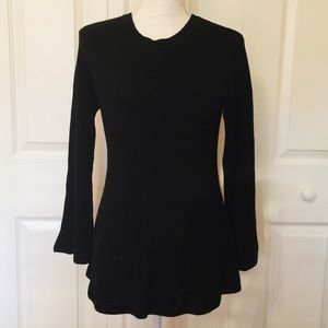 NWOT Isaac Mizrahi XS Peplum Sweater Bell Sleeves